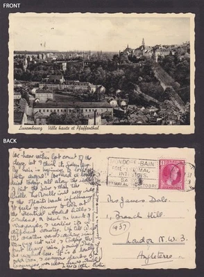 LUXEMBURGO 1937, postal vintage, Ville haute y Pfaffenthal Foto 1 de 3