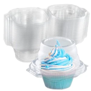 Individual Cupcake Containers (25 Pack) | Clear Plastic Disposable Cupcake - Picture 1 of 8
