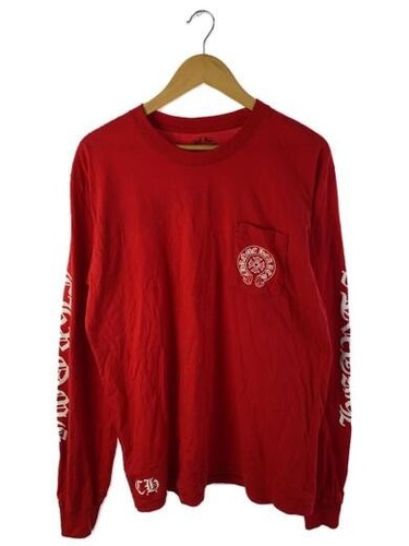 CHROME HEARTS CUORI CROMATI T shirt manica lunga XL Cotone ROSSO Stampa Log rosso pergamena posteriore
