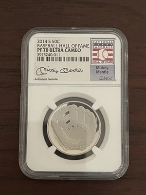 2014 S 50c Baseball Hall Of Fame PF70 Ultra Cameo Mickey Mantle  - Image 1 of 2