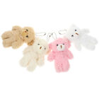  4 Pcs Plush Bear Child Stuffed Key Ring Charms Fluffy Animals Keyring