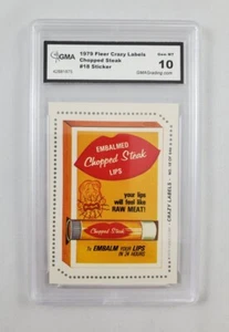 Chopped Steak 1979 Fleer Crazy Labels Sticker GMA Graded 10 Gem MT Card #18 - Picture 1 of 2