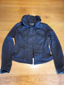 Genuine Vintage Armani Jeans Jacket Size 10/12 Black - Picture 1 of 8