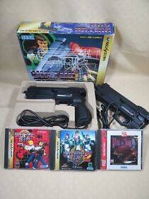 Virtua gun Sega Saturn Japan SS 2 controller HSS-0152 cop 1 2 house of dead box