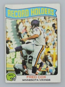 Carta Topps Football #352 Fred Cox 1975 ~ 0004 - Foto 1 di 3