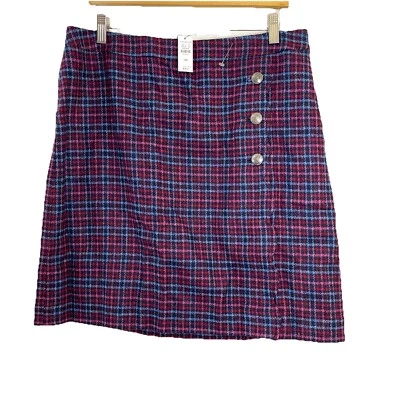 Nueva Falda Lápiz Talbots Talla 14 P Forrada a Cuadros Cremallera Lateral Mezcla de Lana Festoneada Foto 1 de 4