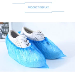 100pcs Disposable Plastic Shoe Covers PE Shoe Cover High Elastic Rubber Bands - Picture 1 of 1