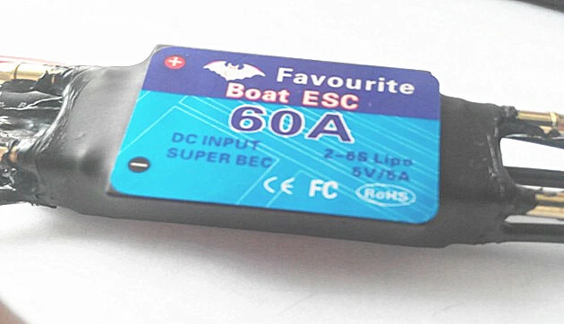 60A Brushless Senseless RC Boat 6S/24V ESC Speed Controller Waterproof 5V/5A   - Image 1 of 4