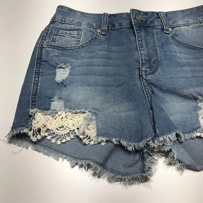 Pantalones Cortos Altar'd State Para Mujer Talla 24 Corte Denim Jean Adorno de Encaje  Foto 1 de 4
