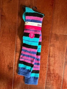 NWT, Justice Striped Fuzzy Socks - Picture 1 of 2