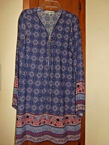 Vestido túnica manga larga con cremallera frontal multicolor casi famoso - Talla S - Imagen 1 de 6