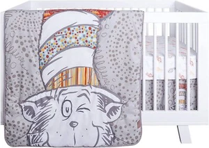 Dr. Seuss Peek-a-Boo Cat in The Hat 4 Piece Crib Bedding Set - Picture 1 of 5