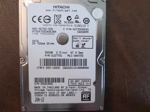 Hitachi HTS547550A9E384 PN:0J27701 MLC:DA4755 Apple#655-1683C 500gb Sata HDD - Bild 1 von 1