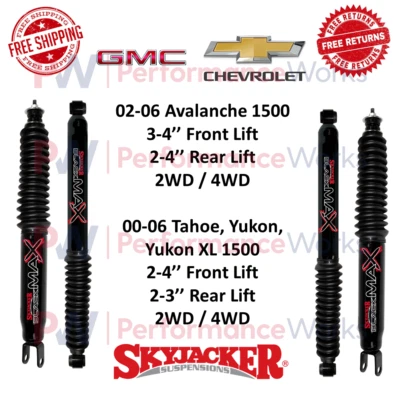 Juego de Amortiguadores Skyjacker Negro MAX 2-4" Elevador Delantero 2-3" Trasero Para Tahoe, Yukon XL 1500 Foto 1 de 4