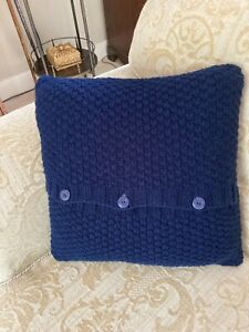 Hand Knitted Cushion Cover 14 x 14 inches - Double Moss Stitch Design
