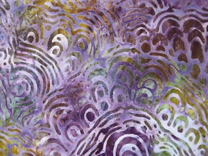 BTY Deco Shells BATIK Swirls Purple Plum Grey Gold Quilting Cotton Fabric - Picture 1 of 4