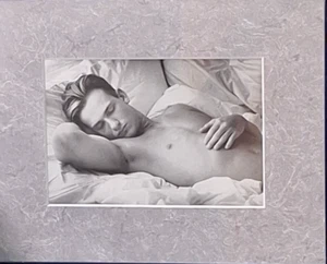 Vtg. Photo of Man Sleeping Professionally Framed 8"x10 Matted FREE SHIPPING INCL - Picture 1 of 2