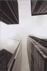 Edificios modernos mirando al cielo ~ Tarjeta nueva imagen 4"x6" en blanco y negro ~ 10397.2 - Imagen 1 de 7