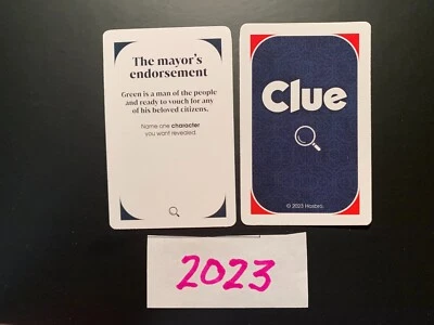 Clue  2023  The mayors endorsement Card   Game Replacement Pieces - Image 1 of 2