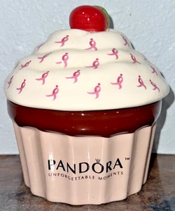 Pandora Ceramic Cupcake Jewelry Box | Breast Cancer Awareness Susan G. Komen - Picture 1 of 9