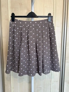 Beige Polka Dot Short Skirt - Size 10 - H&M - New with Tags - Ladies - Picture 1 of 19