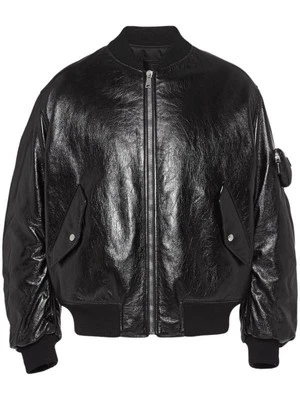 Prada Oversized Leather Bomber Jacket - Image 1 of 4