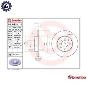 2x BRAKE DISC 08.6918.11 FOR ROVER 11K4F/K2D 1.1L 16 K4F 1.6L 18K4F/K4K 1.8L - Picture 1 of 10
