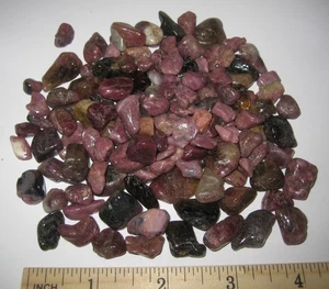 130+ TUMBLED POLISHED NATURAL 0.3"- 0.7" PINK TOURMALINE CRYSTAL STONES ~ 175.6g - Picture 1 of 6