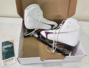 Winnwell SK2002 Purple Soft Side Figure Skates Senior Sz 10 w/ Blade Guards NEW - Picture 1 of 11