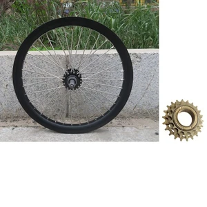 20" Bicycle Rear Spoke Wheel Double Layer Alum Alloy 680g w/ 3 Speed Freewheel - Picture 1 of 13