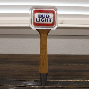 Vintage Bud Light Acrylic & Wood Beer Tap Handle - Picture 1 of 2