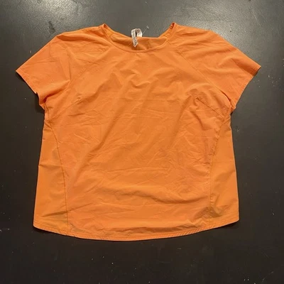 Camisa Lululemon Mujer 14 Naranja Ligera Elastizada Protección UV Correr Foto 1 de 4