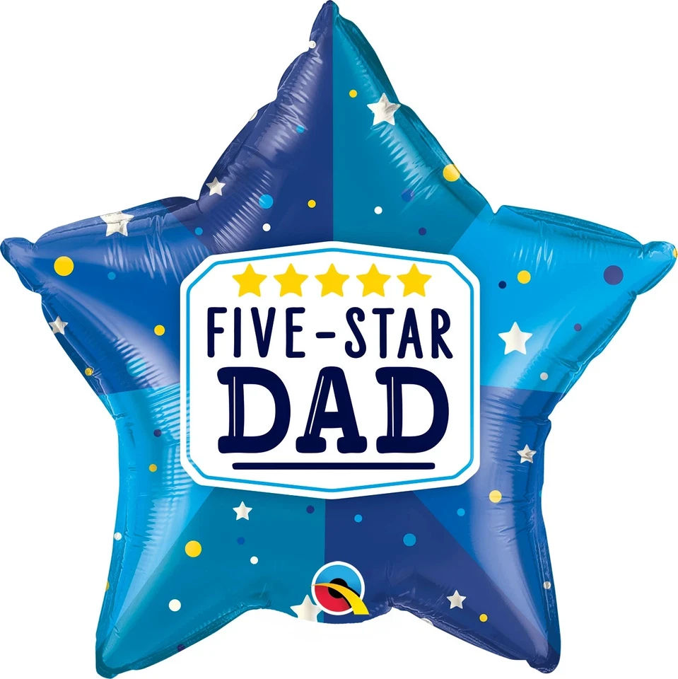 20-дюймовый фольгированный воздушный шар Five Star Dad — Qualatex — День отца — день рождения - Изображение 1 из 1