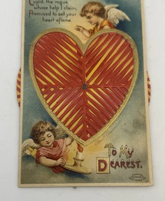 Clapsaddle Caleidoscopio Mecánico Corazón Giratorio San Valentín Cupido Postal Foto 1 de 4