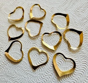(LOTE DE 10 Piezas) Formas de Corazón Flotante Oro 14K ~ Colgar Collar/Pendientes Artesanales - Imagen 1 de 8