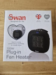 Swan 700W Plug-In Fan Heater Brand New In Box Never Used - Picture 1 of 7