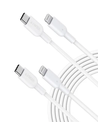 2x Anker USB C to Lightning Cable 1M Apple MFi-Certified for iPhone 11/12/13 Pro - Image 1 of 4