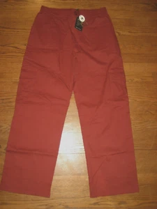NEW womens Lapunuo cargo XL wide baggy pants elastic waist rust red - Picture 1 of 1