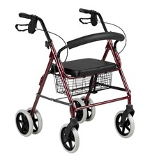 Deambulatore girello pieghevole 4 ruote rotelle con freno per anziani disabili