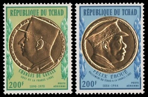 Chad 1971 - Mi-N.o 424-425 ** - Estampillada sin montar o nunca montada - Charles de Gaulle - Imagen 1 de 1