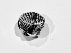 Scallop & Starfish Sterling Silver Charm Bead Fits Pand, Cham, Troll Bracelets - Picture 1 of 5
