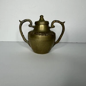 Chinese Brass Sugar Container with Lid Made in Hong Kong - Picture 1 of 9