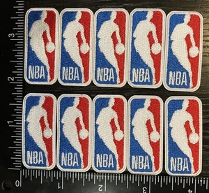 Lot Set Of 10 NBA Basketball Logo 7/8” X 1.75”Iron On Patch. Back Of Hat. - Picture 1 of 1