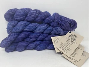 4 Hand Painted 100% Alpaca Fiber Fanatic Think & Thin Yarn Storm Purples 6.8oz - Picture 1 of 6
