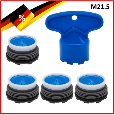 MARKENLOS 4 X Strahlregler Perlator M21,5 x 1 und 1 X Schlüssel M21.5
