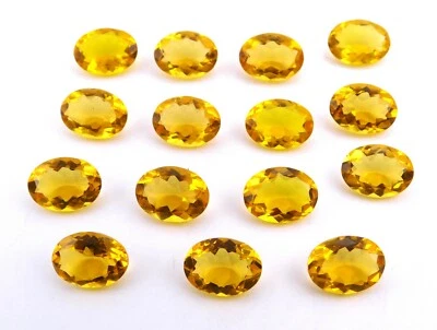 Lab Created Citrine Quartz Oval Cut Lot Loose 12X16 MM Jewelry Gemstone P-1444 - Image 1 of 3