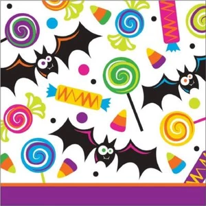 Gone Batty Vampire Bat Pumpkin Carnival Halloween Party Paper Beverage Napkins - Picture 1 of 1