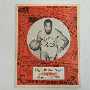 Vintage NBA Los Angeles LAKERS Basketball Program ELGIN BAYLOR Night 3/21/1969 - Picture 1 of 12