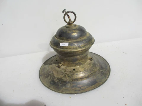 Late Vintage Brass Ceiling Light Shade Lamp Old Retro 11"W Cover
