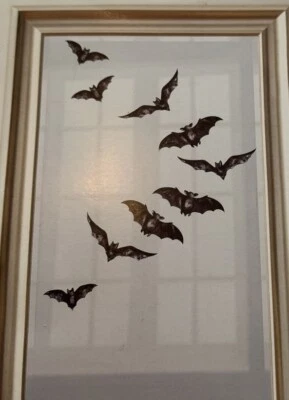 Martha Stewart Crafts Halloween Bats Mirror Wall Clings Party Decorations Set